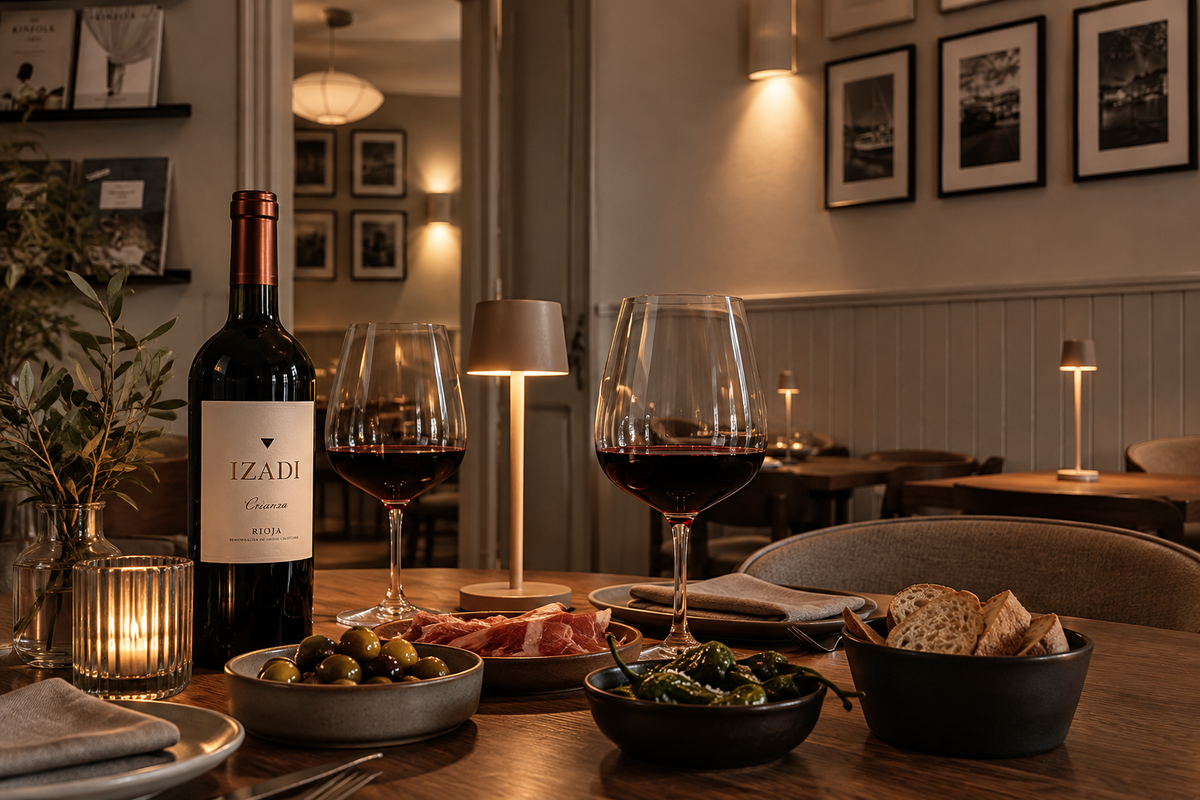 Inszenierte Rotwein- und Tapas-Szene im Stil der BEKAI Weinlounge in Husum